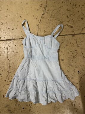 American Eagle Outfitters Light Blue Ruffle Tier Sundress